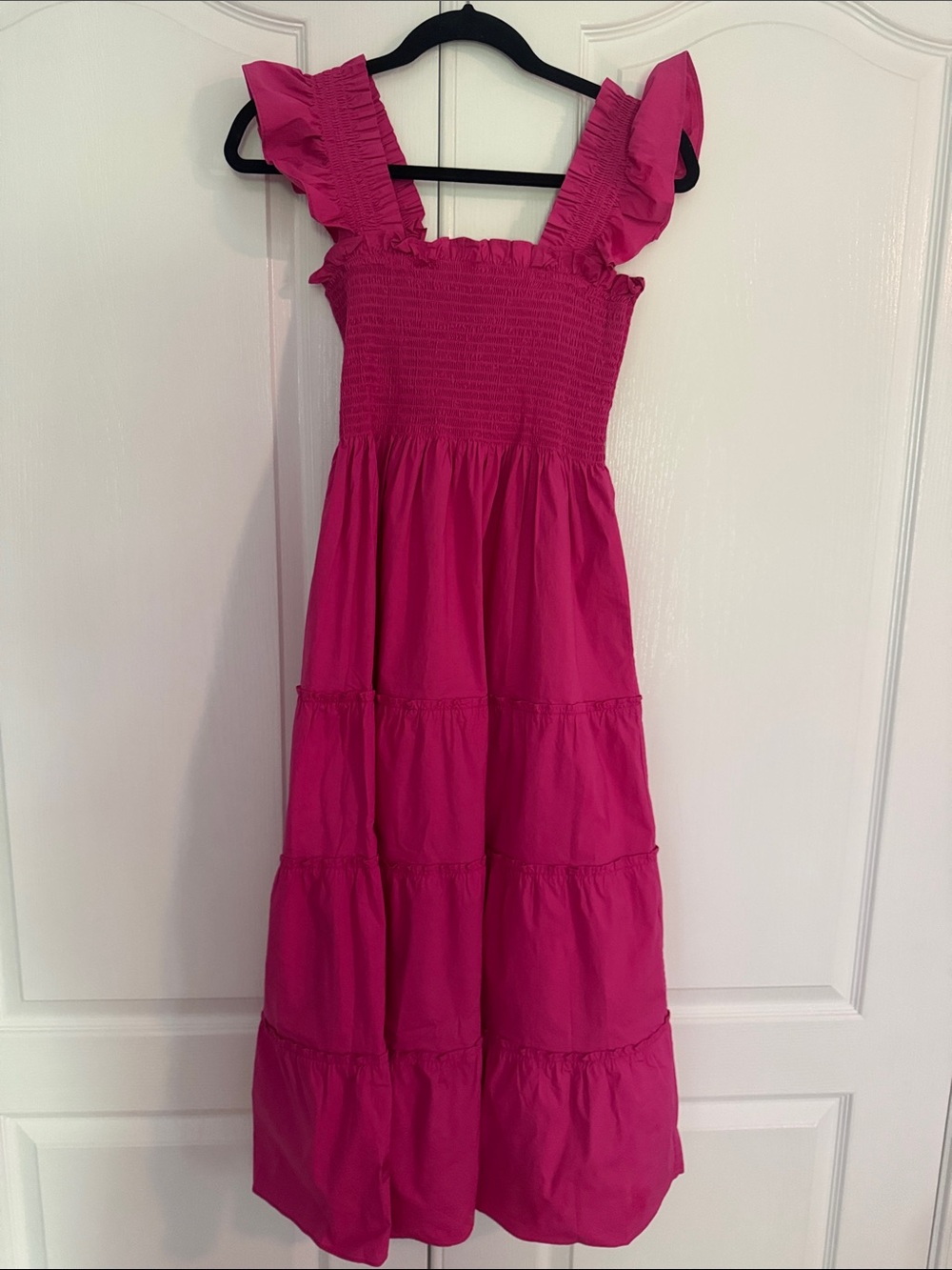 Hill House XS Women’s Smocked Ruffle Strap Dress - Hot Pink